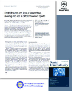 Read more about the article Trauma Dental. Trabalho publicado.
