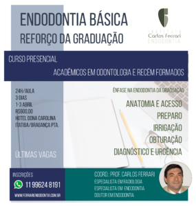 Read more about the article Reforço de endodontia para graduação. Curso presencial.