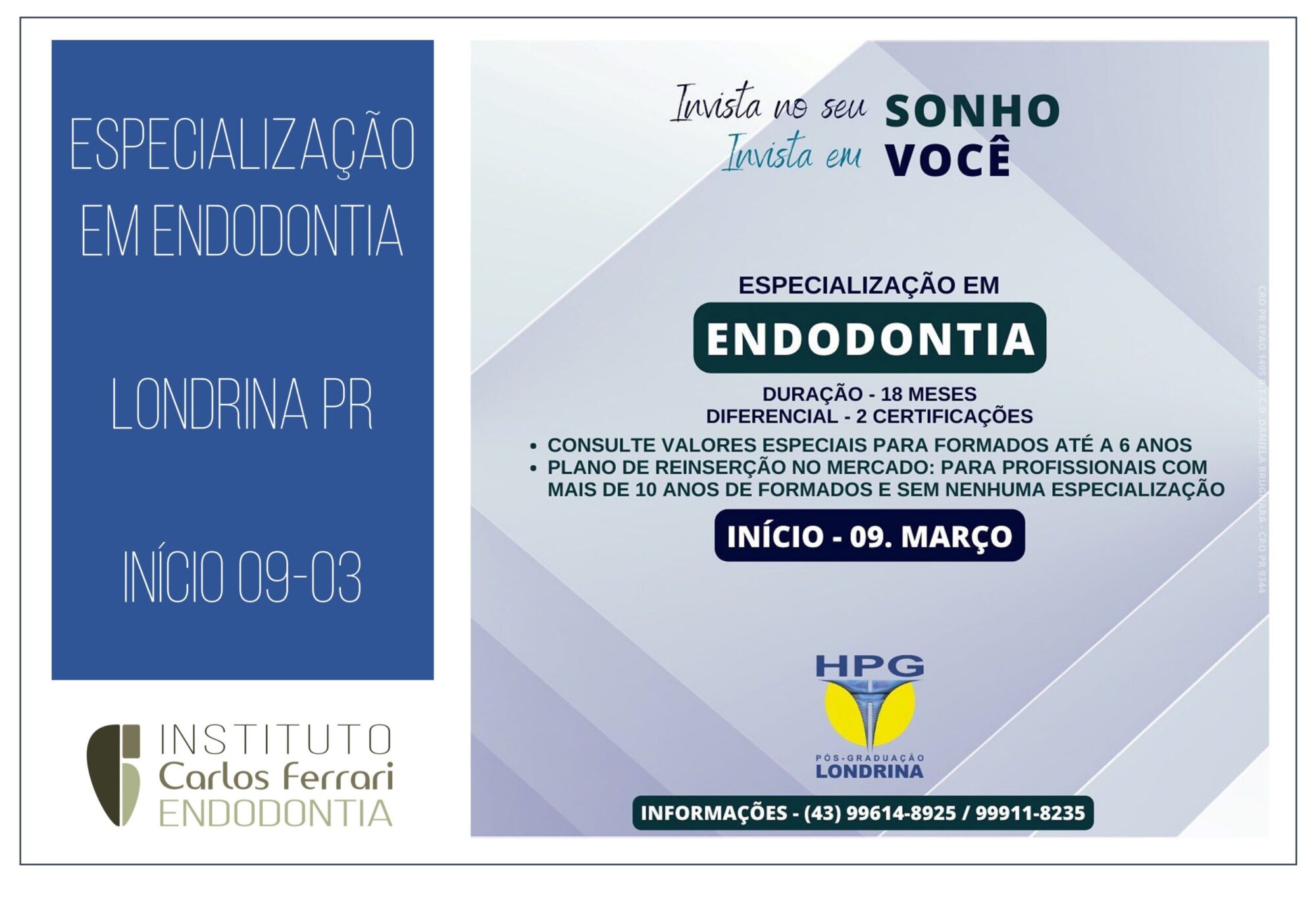 Especialização em endodontia em Londrina PR.