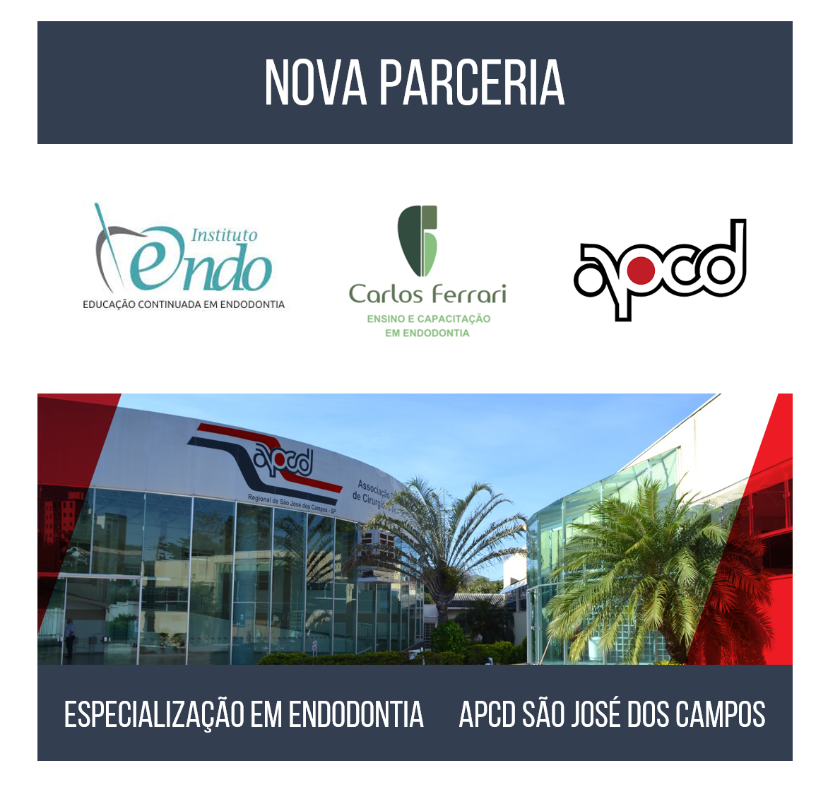 Nova parceria APCD São José dos Campos.