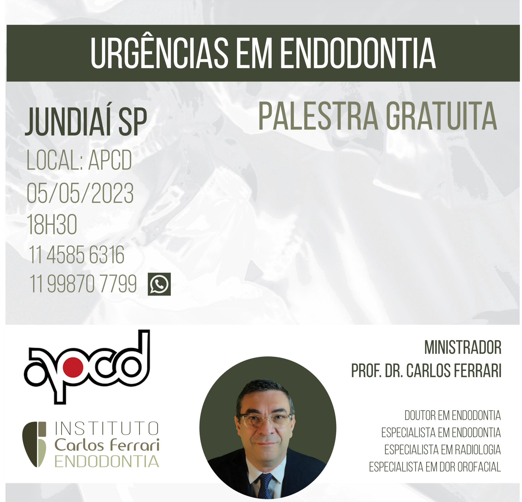 Endodontia em Jundiaí. Palestra de urgências.