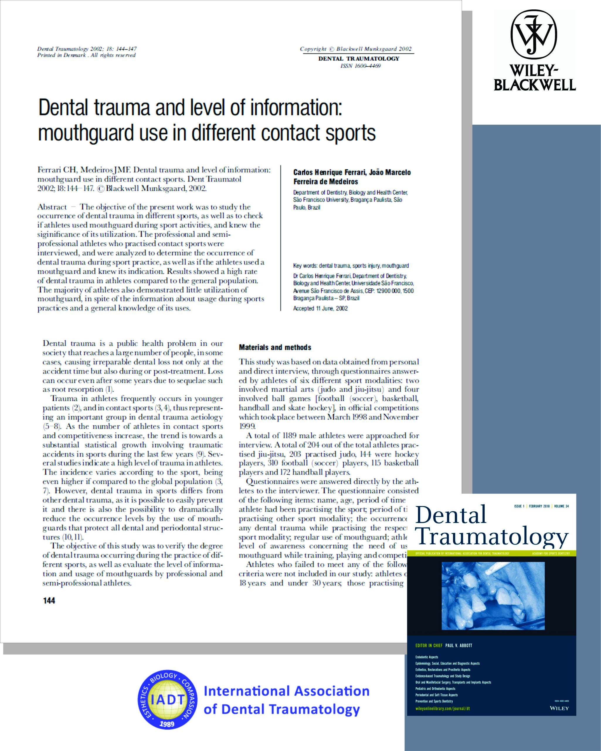 Trauma Dental. Trabalho publicado.